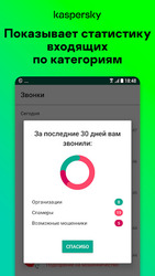 Определитель номера, антиспам: Kaspersky Who Calls Screenshot 5