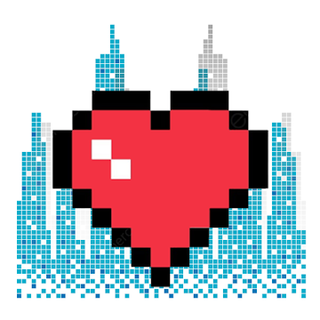 Pixel Flaming Hearts Icon