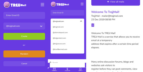 TrejjMail - Instant Temporary Email Addresses Screenshot 2