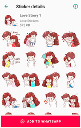 Love Story Stickers for WhatsApp - WAStickerApps Скриншот 2