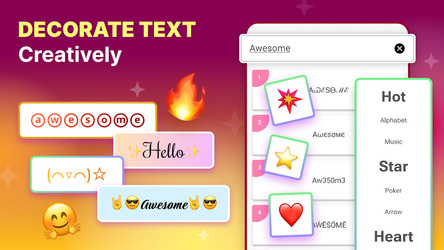 Прохладные символы и символы Скриншот 1