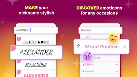 Прохладные символы и символы Скриншот 2