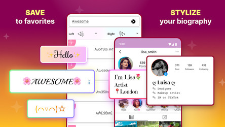 Прохладные символы и символы Скриншот 4