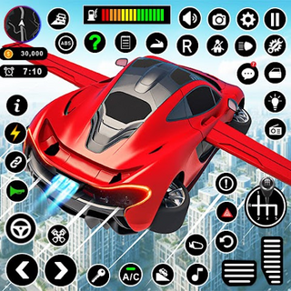 Flying Car Robot Shooting Game Icon