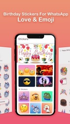 Birthday Stickers For WhatsApp-Love & Emoji Screenshot 1