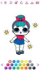 Cute Glitter Dolls Coloring Pages Screenshot 4