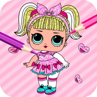 Cute Glitter Dolls Coloring Pages Иконка
