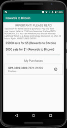 Rewards to Bitcoin Screenshot 1