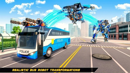 Bus Robot Car Transform War –Police Robot games Screenshot 1