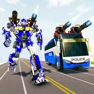 Полицейский автобус робот трансформации войн Иконка