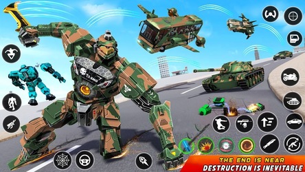 Army Bus Robot Car Game 3d Screenshot 1