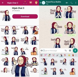 ?Cute Hijab Girls Stickers? - WAStickerApps Screenshot 1