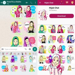 ?Cute Hijab Girls Stickers? - WAStickerApps Screenshot 2