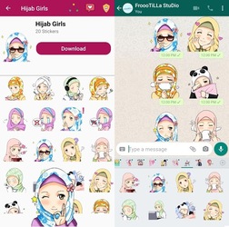 ?Cute Hijab Girls Stickers? - WAStickerApps Screenshot 3