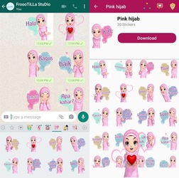 ?Cute Hijab Girls Stickers? - WAStickerApps Screenshot 5