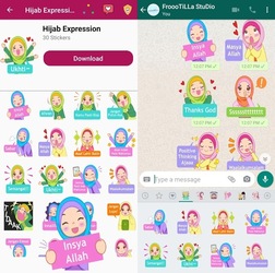 ?Cute Hijab Girls Stickers? - WAStickerApps Screenshot 6