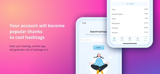 Likes and followers by popular hashtags Screenshot 1