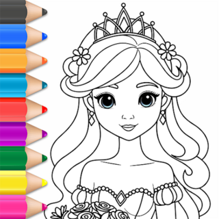 принцесса раскраска для детей Иконка