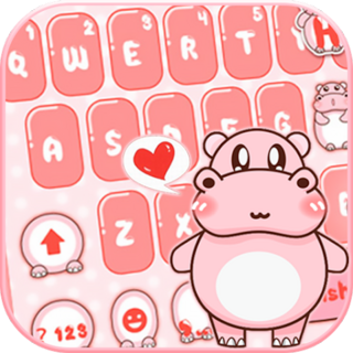 Pink Cute Hippo Theme Icon