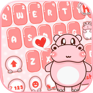 тема Pink Cute Hippo Иконка